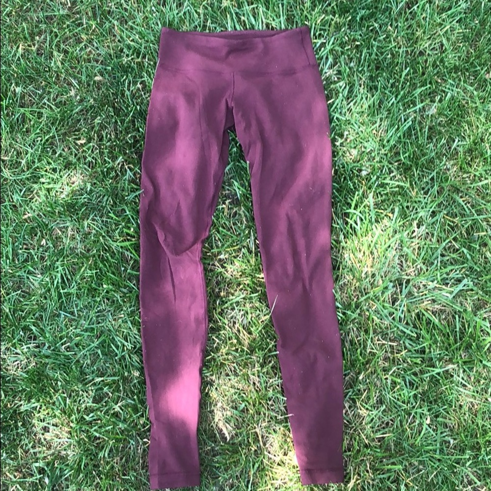 Maroon Cotton Lululemon Leggings